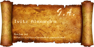 Ivitz Alexandra névjegykártya